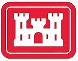 Large Army Corps of Engineers Sticker (Red Castle Insignia Logo US Big Vinyl Decal for car Truck Window (8 x 10 inch) U.S. Army Licensed