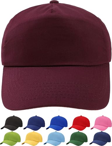 4sold Childrens Kids Baseball Sun-Hat 50 UPF Cap HAT Boys Girls Burgundy