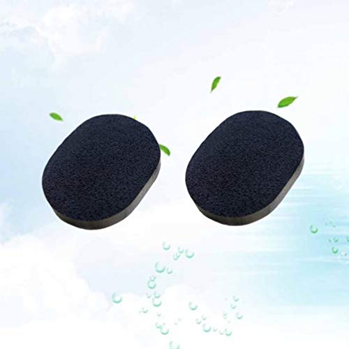 Lurrose Cleaning Sponge 2pcs Comfortable Natural Black Reusable Facial Sponge Cleansing Make Up Face Care for Ladies Girls Women Makeup - Image 2