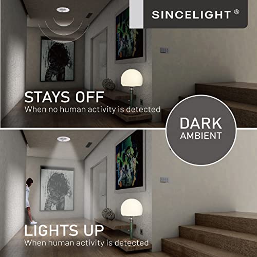 SINCELIGHT PIR Motion Sensor 12W Recessed Ceiling Light (Hole Cutout Φ75mm), Automatic ON/Off in Darkness - Image 3