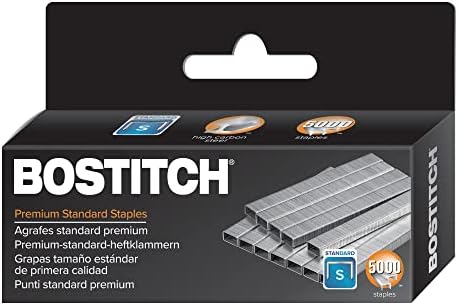 Bostitch Premium Staples for Jam-Free Stapling, 0.25 Inch, Full Strip, 5,000 Staples/Box
