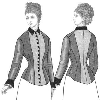 Two-Tone Victorian Era Bodice Pattern
