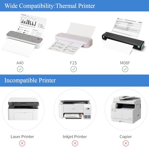 Image of Thermal Printer Paper 8.5 x 11 Inch,100 Sheets Folding Thermal Paper | US Letter Size Thermal Paper, Compatible with M08F /A40 Thermal Portable Printer, Continuous Folding(100 Sheets)