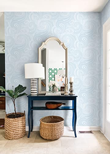 Guvana 15.6"X118 Blue And White Wallpaper Fun Contact Paper Graffiti Peel And Stick Wallpaper Modern Diy Contact Paper Self-Adhesive Wallpaper Removable Wallpaper For Bedroom Wall Decor Vinyl Rolls #TOP1