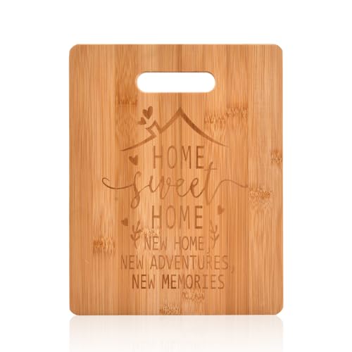 volumoon Tablas de Cortar Bambú, Tablas de Cortar Cocina para Verduras y Carne, Tablas para Pan, Tabla Cortar Antibacteriana, Tabla Picar con Tallado para Regalo de Inauguración Casa, Boda, Navidad