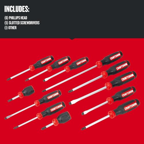CRAFTSMAN Bi-Material Assorted Screwdriver Master Set, 12 Piece (CMHT65301) - Image 2