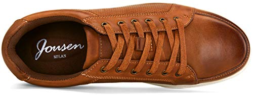 Jousen Men's Fashion Sneakers Classic Retro Casual Shoes for Men Breathable Business Dress Sneaker (AMY870 Yellow Brown 10)