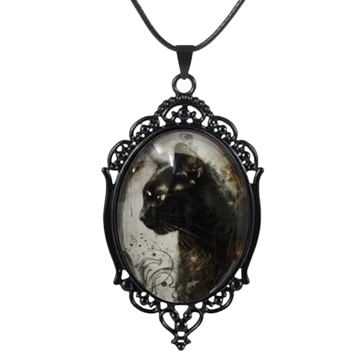 YWMAN Goth Black Cat Cameo Necklace Set Vintage Gothic Black Cat Pendant Halloween Witch Costume Accessories Women Choker Jewelry Gift (goth black cat)
