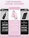 Portable Charger, 10000mAh PD20W Fast Charging Power Bank with Built-in Cables & Wall Plug, External Battery Pack with LED Display, Travel Essentials Battery Bank for iPhone, iPad, Samsung Fairy Pink