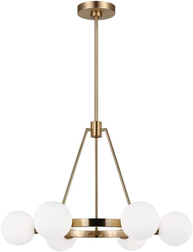 Generation Lighting 3161606-848 Clybourn Chandelier, 6-Light 360 Total Watts, Satin Brass