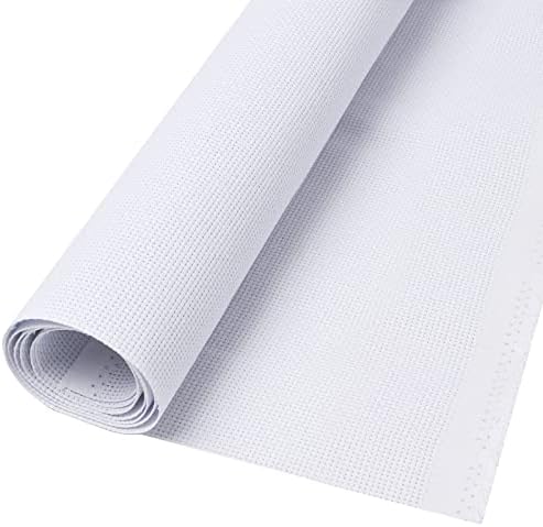 Anjmd 59 by 39 inch Big Size Cross Stitch Fabric 11 Count Aida Cloth White Classic Reserve Aida Cloth Cross Stitch DIY Canvas Fabric for Home Embroidery Cross Stitch Aida Fabric