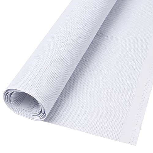 Anjmd 59 by 39 inch Big Size Cross Stitch Fabric 11 Count White Aida Cloth Classic Reserve Aida Cloth for Home DIY Embroidery Decoration