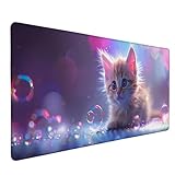 Zeipopge Rosa Alfombrilla RatóN 600x300 Gato Optimada para Sensores De Juegos Alfombrilla para Computadora con Base De Goma Antideslizante, para RatóN con Cable O InaláMbrico Pc/Mac J-3