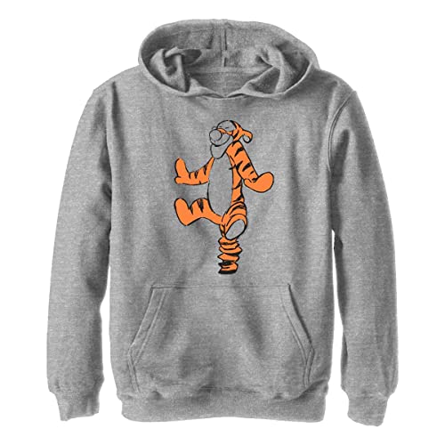 Disney Boy's Basic Sketch Tigger Hoodie, Athletic Heather, Large #TOP16
