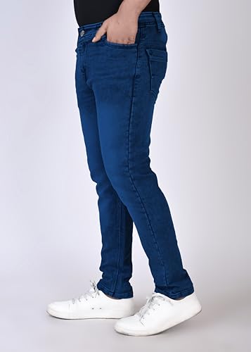 Image of Men's Slim Fit Stretchable Denim Jeans Stylish Mid-Rise Casual Wear Comfortable Soft Cotton Blend Fabric Trendy Jeans for Daily, Office & Party Use