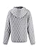 Kenhansion Women's Lightweight Quilted Textured Hoodies Sweatshirt Fashion Casual Long Sleeve Warm Pullover Tops Fall Coats (Light Grey,X-Large)