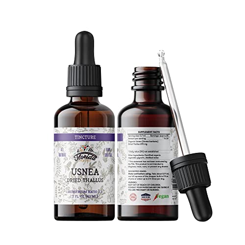 Usnea Tincture Alcohol Free Organic Usnea Extract (Usnea barbata) Dried Thallus Herbal Supplement Non-GMO in Cold-Pressed Organic Vegetable Glycerin 700 mg 2 oz (60 ml)