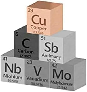 18pcs Metal Elements Cube, Elements Cube 99.99% High Purity, Periodic Table of Elements Collection (.39 Inch/10 Mm)