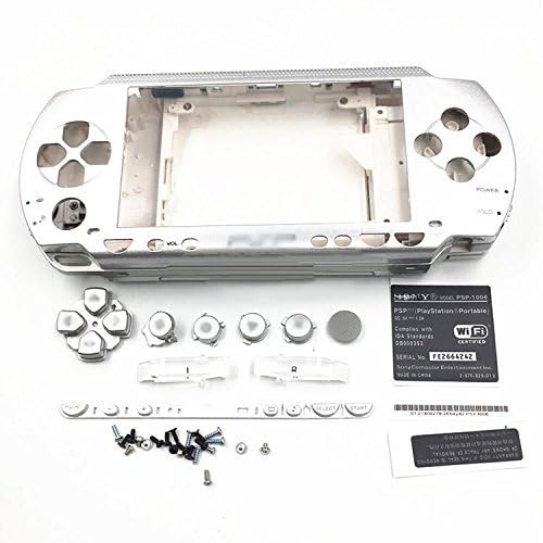 Perfect Part Gehäuse mit Tasten und Schraubendrehern für PSP 1000 1001 (Silber)