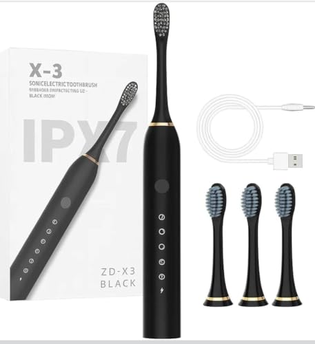 Image of Sonic Electric Toothbrush | 5 Cleaning Modes | USB Rechargeable | 4 Brush Heads | Waterproof IPX7 | Deep Cleaning Electric Tooth Brush