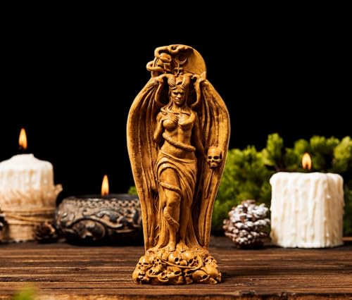 Estatua Lilith reina de la noche en madera miniatura 5