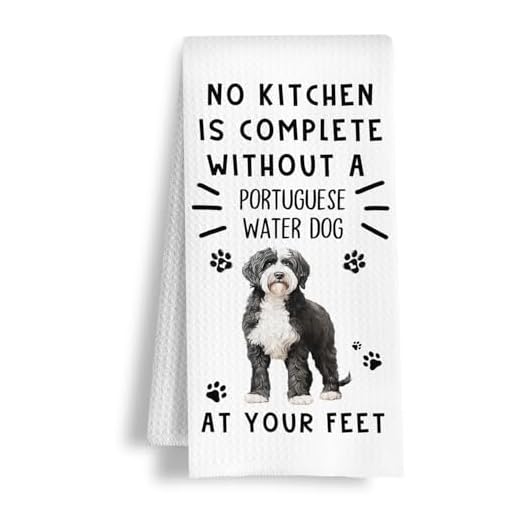 HSIASHENG Funny Portuguese Water Dog Hand Towels for Kitchen Home Bathroom Decor, A Kitchen is Not Complete Without A Portuguese Water Dish Towel, Dog Lovers GIF, 16×24 Inch