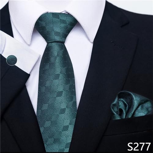 Set de corbata para hombre con pañuelo y gemelos miniatura 2