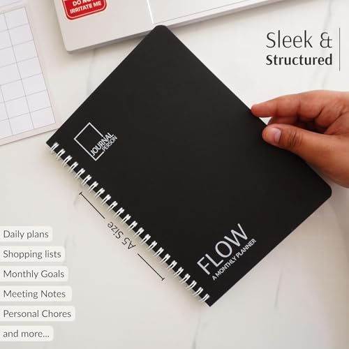 Image of Flow | Undated Monthly Planner | A5 | 96 Pages | Daily Planner Pages, To-do lists, Meeting Notes, Habit Tracker | Productivity Planner for Work & Life Pack of 2