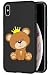 Mixroom - Cover Custodia in Silicone TPU Nero Opaco per iPhone XS Fantasia Orsetto Principe 331