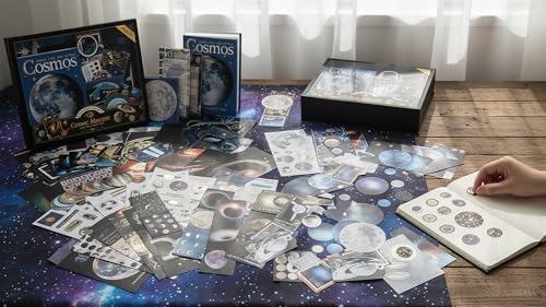 Image of ATIRAMANIYA Vintage Aesthetic Scrapbook Kit(346Pcs) Scrapbooking Supplies Kit with Bullet Junk Journal,Stationery,A6 Grid Notebook Journaling Gift for Girl (Cosmos)