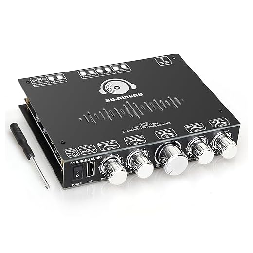 S350HS TPA3251 Bluetooth Power Amplifier Board with Subwoofer 2.1 Channel 220W×2+350W, 12V-38V Audio Power Amplifier Module with Treble and Bass Control,Black (S350HS)
