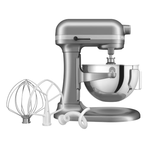 KitchenAid HEAVY DUTY - BATIDORA AMASADORA CON BOL ELEVABLE DE 5,2L - PLATA MOLDEADO 5KSM55SXXECU