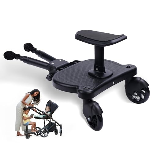Universal Stroller Board | Sit and Stand Stroller Board | Stroller Attachment for Toddler | Toddler Standing Board with Velcro Straps | Adjustable Ride On Buggy Board | Up to 55 lbs