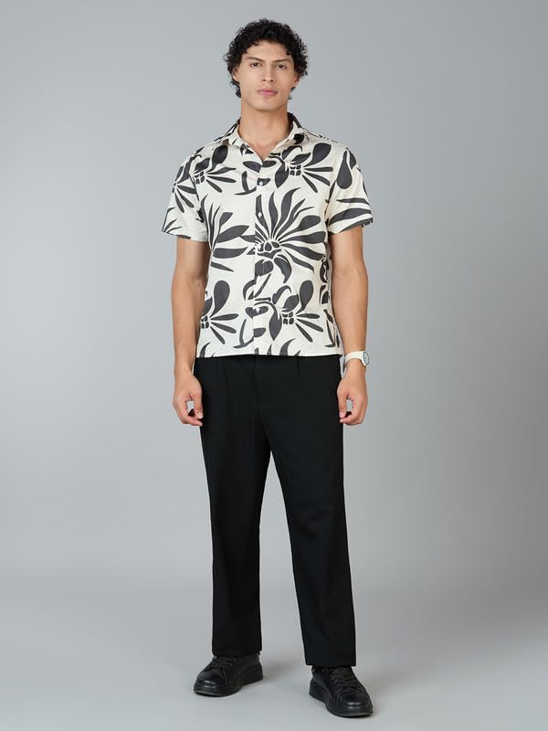 Image of MARK & ALBERT Men's 100% Cotton Printed Half Sleeves Regular Fit Shirt for Men