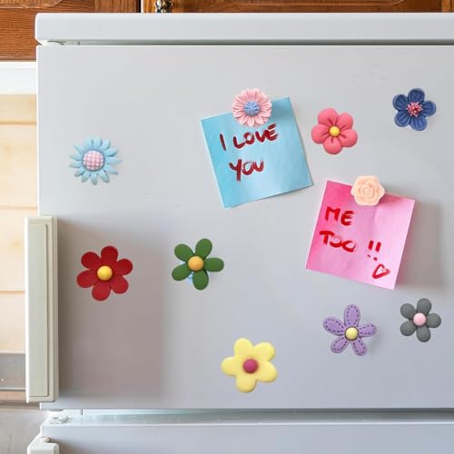 Image of 10 PCS Mini Vase Fridge Magnets, Floral Decorative Decor for Kitchen, Office, Whiteboard, Locker, Ideal for Adults, Flower Lovers, Office Workers, Parents