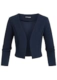 höchster Tragekomfort Styleboom Fashion® Damen Blazer Short Bolero Navy blau offener Schnitt Navy blau, Gr:XL
