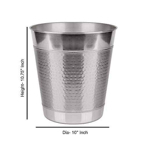Nu Steel Hudson Bathroom Wastebasket Bin Trash Can In Premium Polished Stainless Steel For Bathrooms & Vanity Spaces #TOP3