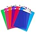 Plastic Clipboards (Set of 6) Multi Pack Assorted Colored Clipboard | Strong 12.5 x 9 Inch | Holds 100 Sheets! Acrylic Clipboards Big Clip Board Clips