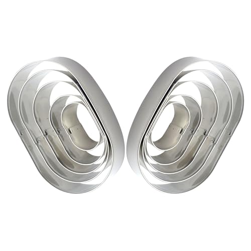 BESTYASH 2 Ensembles Set de Découpeurs Ovales Acier Inoxydable de Moulages Géométriques pour Biscuits Pâtisseries et Sandwichs Ustensiles de Cuisine Robustes et Polyvalents