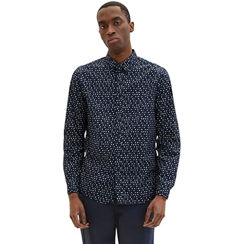 TOM TAILOR Men's Navy Polka Dot Shirt Cover