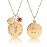 Collana Personalizzata con Impronta Piede Bebè e Dati di Nascita – Collana Incisa per Mamma, Regalo Nascita, Battesimo, Festa della Mamma