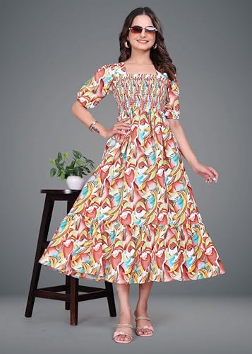 Image of Women A-line Multicolor Dress Group 10