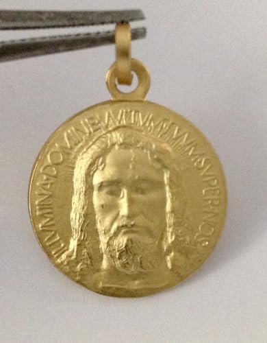 Medalla Santo Rostro Jesús Oro Amarillo 18KT Original