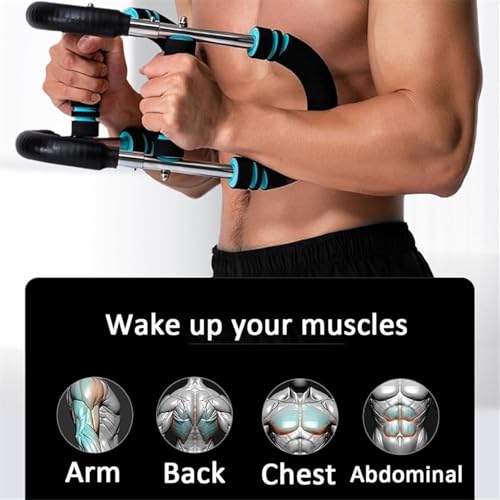 Image of Chest Trainer for Men, Adjustable Chest Workout Equipment, Twister Arm Trainer Chest Workout Machine, Chest Exerciser Flex Bar, Upper Body Muscle Strength Training Device for Home Gym (U60-100lbs Kit)