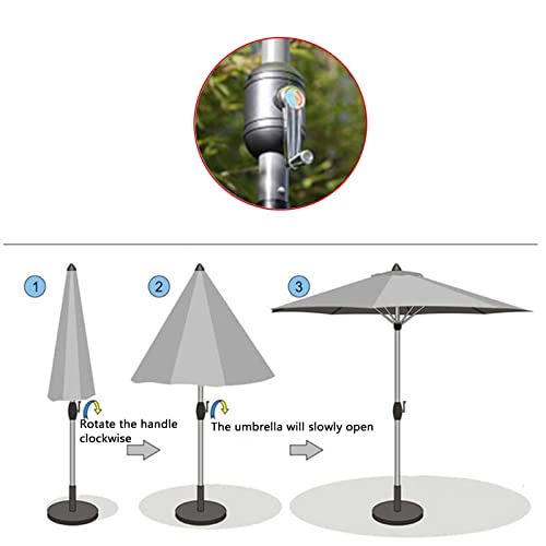Parasol de jardín de diseño elegante en café oscuro de 250cm con manivela 6