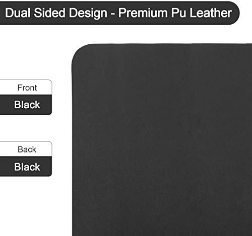 SIHOHAN Desk Pad, Office Desk Mat, 80cm x 40cm PU Leather Desk Blotter, Multifunctional Dual-Sided Ultra Soft Waterproof Mouse Pad Writing Mat for Home (Black+Black)