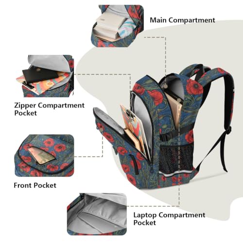 Mochila de viaje William Morris ligera e informal para instituto de 7-18 años 5