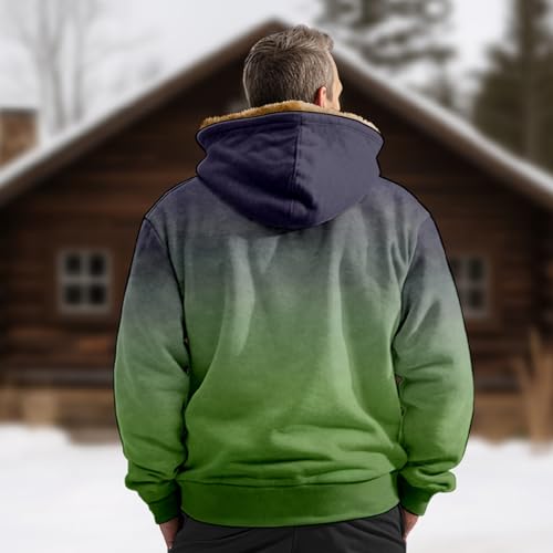 ADHOWBEW Winter Jackets for Men Warm Fleece Lined Long Sleeve Vintage Big and Tall Zip Up Sherpa Hunting Thicken Outerwear4