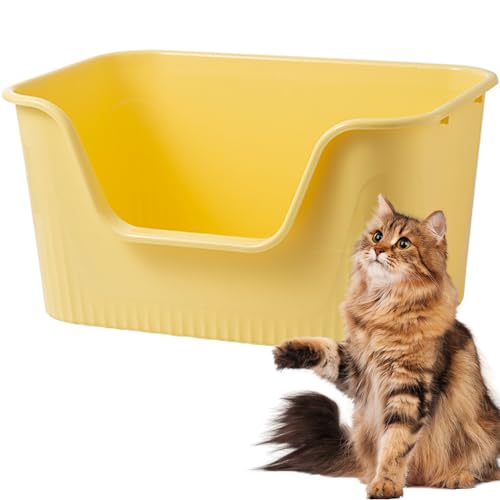 Vealind Cat Litter Tray with High Sided and Low Entry 100% Leak Proof Anti Splash Cat Litter Box Trays