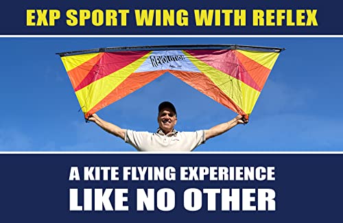 Revolution Kites EXP Sport Wing Kite with Reflex Technology (Handles/Line Set/Instruction Manual / 1 Spare Shaft) (Lime Green/Blue)